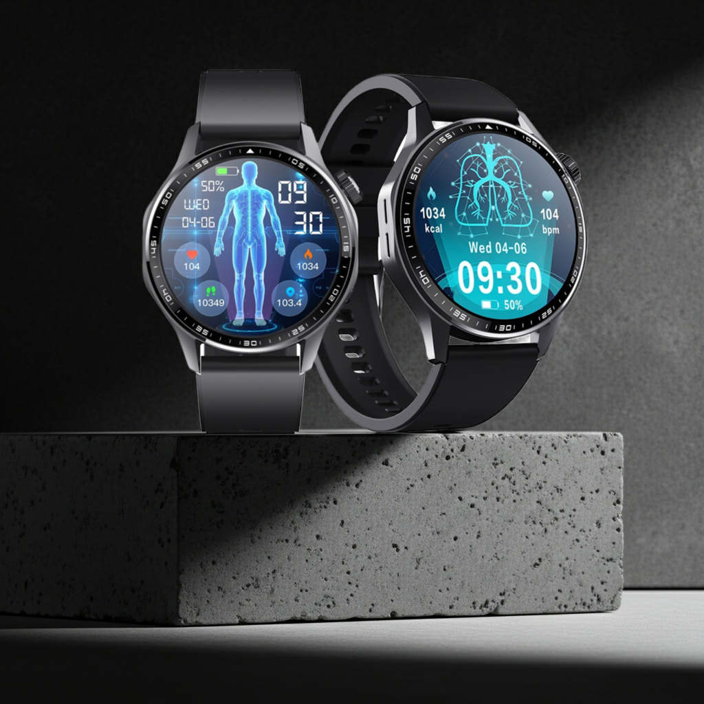 Advanced Health and Fitness Smartwatch with Tools to Manage Stress and Sleep, ECG App, SpO2, 24/7 Heart Rate