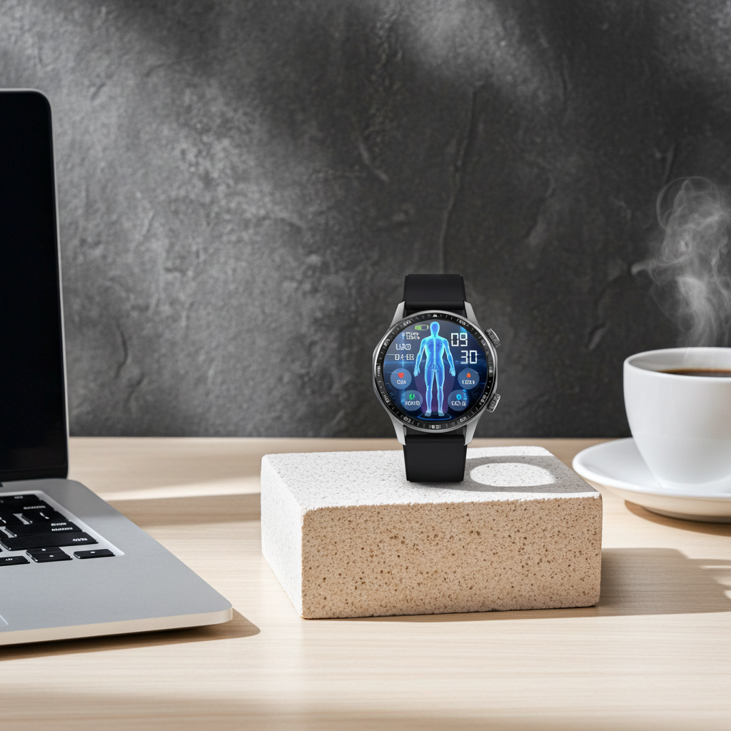 Advanced Health and Fitness Smartwatch with Tools to Manage Stress and Sleep, ECG App, SpO2, 24/7 Heart Rate